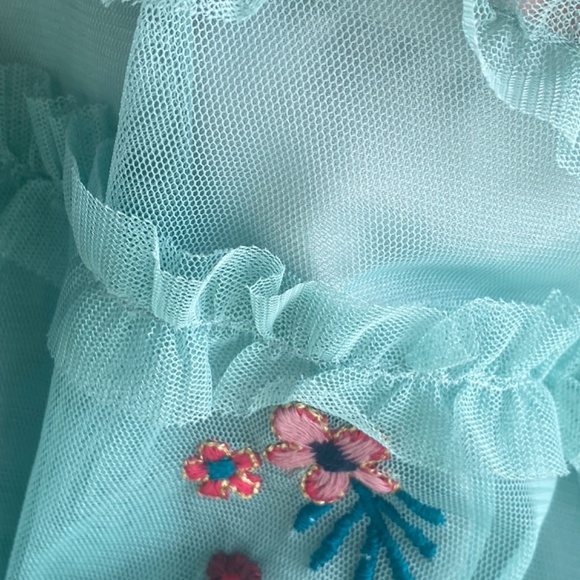 H&M Embroidered Tulle Dress Size 4-6 mon - Picture 5 of 9